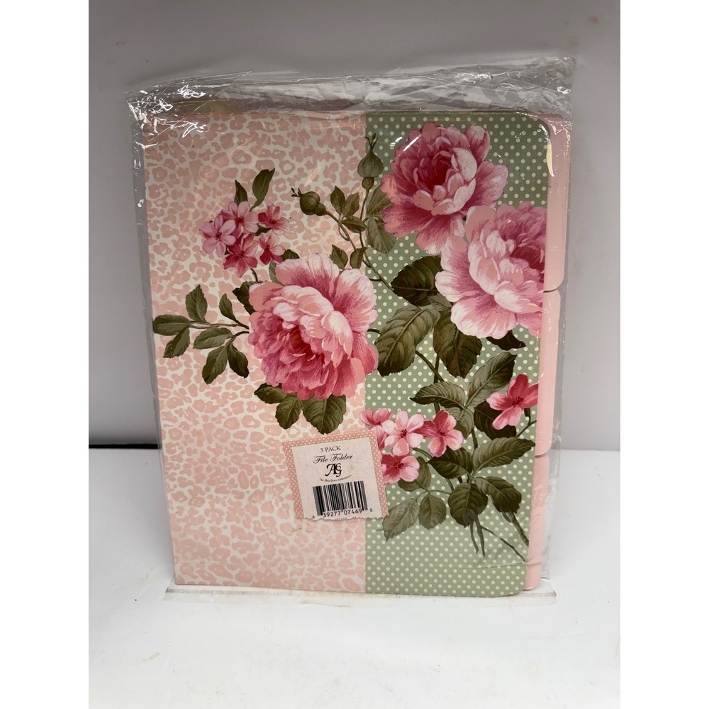 Ana Grace Collection 3 Pack Decorative File Folders Floral Leopard Polka Dot